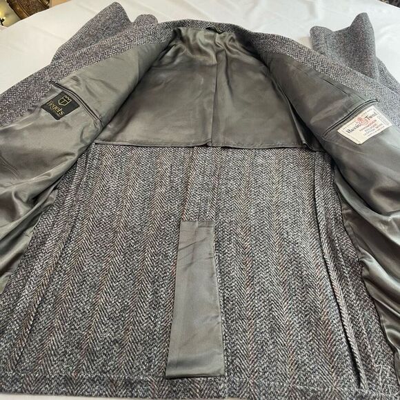 Harris Tweed VTG Grey Tweed 2 Button Blazer Size 42 - Picture 5 of 9